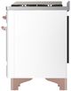 Ilve® Majestic III 36'' White Pro Style Dual Fuel Liquid Propane Range with Triple Glass Door and Copper Trim-4