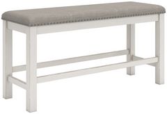 Signature Design by Ashley® Robbinsdale Antique White Upholstered Counter Dining Bench