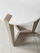 Bernhardt Axiom White Linen Accent Table with Linear Gray Base-2