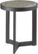 Hammary® Graystone Rustic Dark End Table with Wrought Iron Metal Base-0