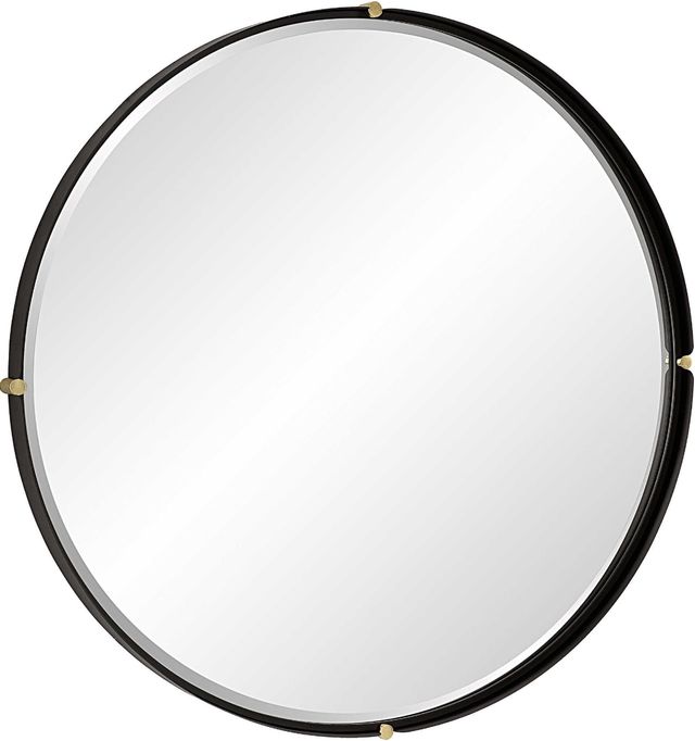 Uttermost® Bonded Matte Black Round Mirror-3