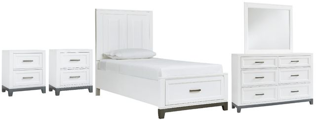 Benchcraft® Brynburg 5-Piece White Twin Youth Storage Panel Bed Set-0