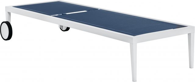 Meridian Furniture Nizuc Navy/White Outdoor Patio Adjustable Sun Chaise Lounge Chair-1