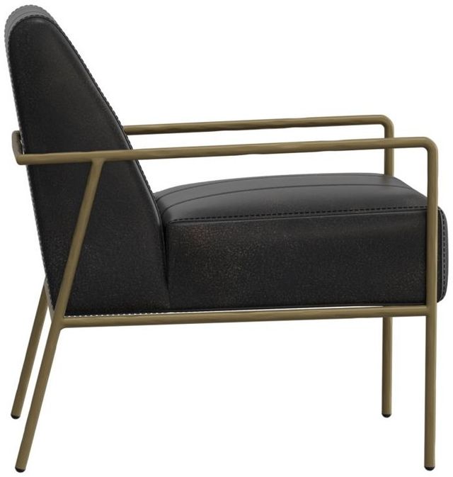International Furniture Direct Aragon Black/Blacksmithing Gold Accent Chair-3