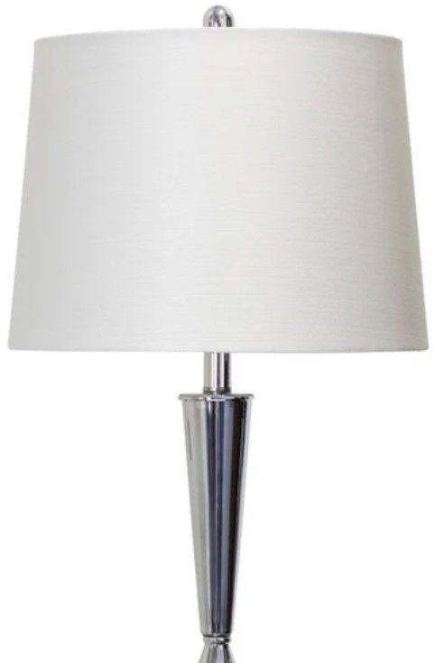 StyleCraft Clear Seeded/Gray/Stainless Steel Table Lamp-1