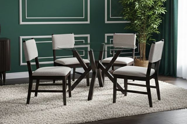 New Classic® Home Furnishings Kessler Glass Dining Table Top with Espresso Base-1