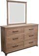 International Furniture Direct Natural Parota Brown Cappuccino Dresser Mirror-1