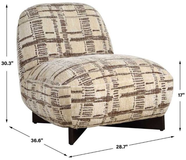 Uttermost® Evans Caramel/Mocha Modern Armless Accent Chair-3