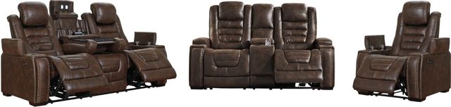 Signature Design by Ashley® Game Zone 3-Piece Bark Living Room Set with Power Reclining Sofa-0