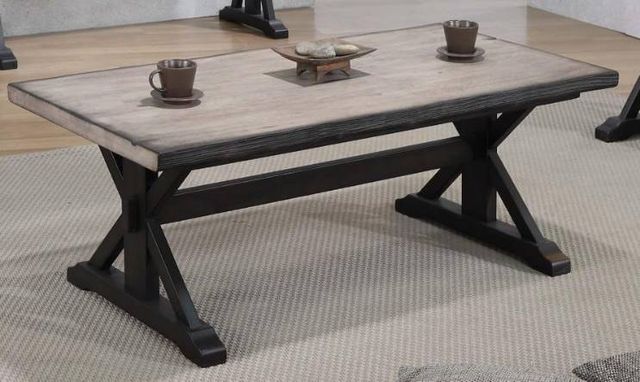 Urban Styles Furniture Orlando Smoke Gray Coffee Table with Cappuccino Base-0