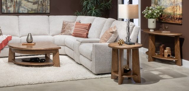 Magnussen Home® Tanner Tawny Brown Pie Shaped Lift Top Cocktail Table with Casters-1