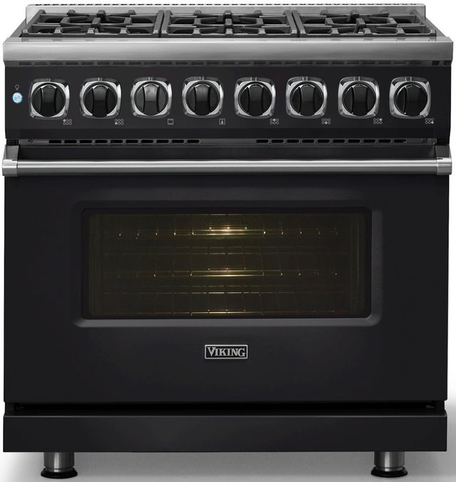 Viking® 7 Series 36" Onyx Pro Style Dual Fuel Range-2