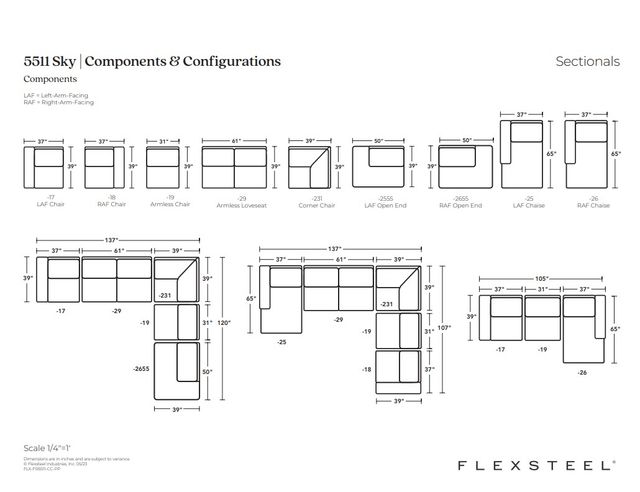 Flexsteel® Customizable Sky 5-Piece Fabric Sectional-2
