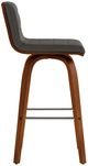 Armen Living Vienna 2-Piece Gray/Walnut Swivel Counter Stool Set-4