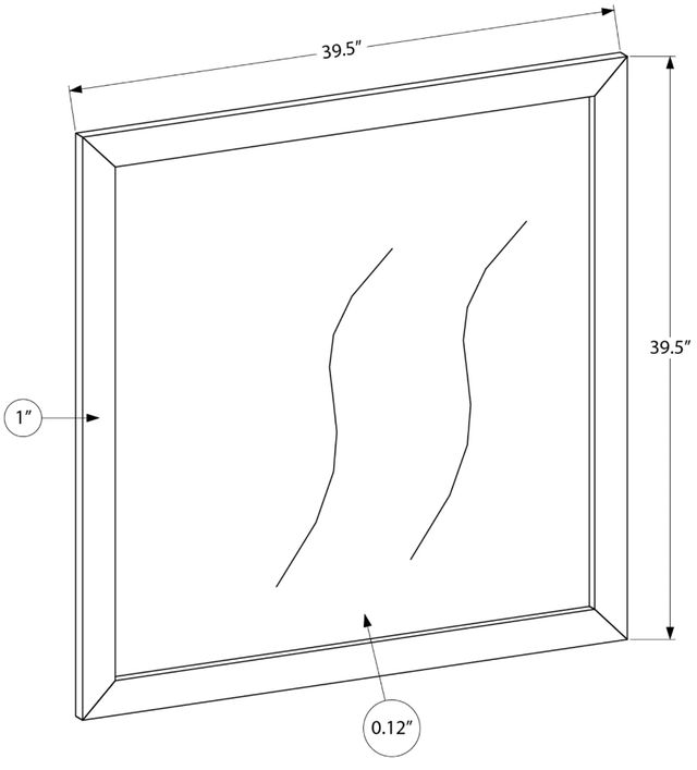 Monarch Specialties Inc. Light Oak Wall Mirror-2