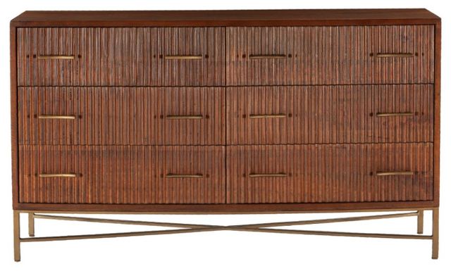 Home Trends & Design Cosmopolitan Antique Brass/Honey Brown Dresser-1