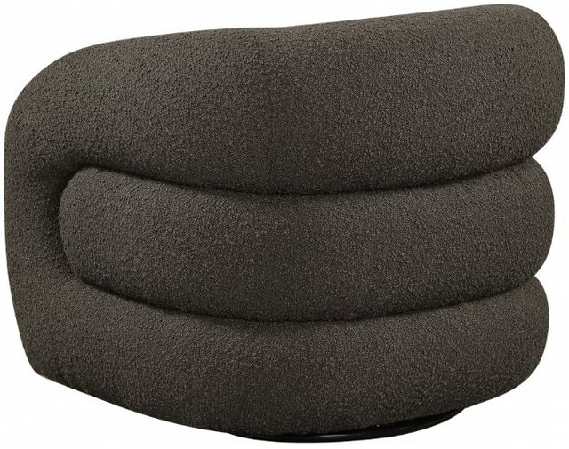 Meridian Furniture Roxbury Brown Boucle Fabric Swivel Accent Chair-3