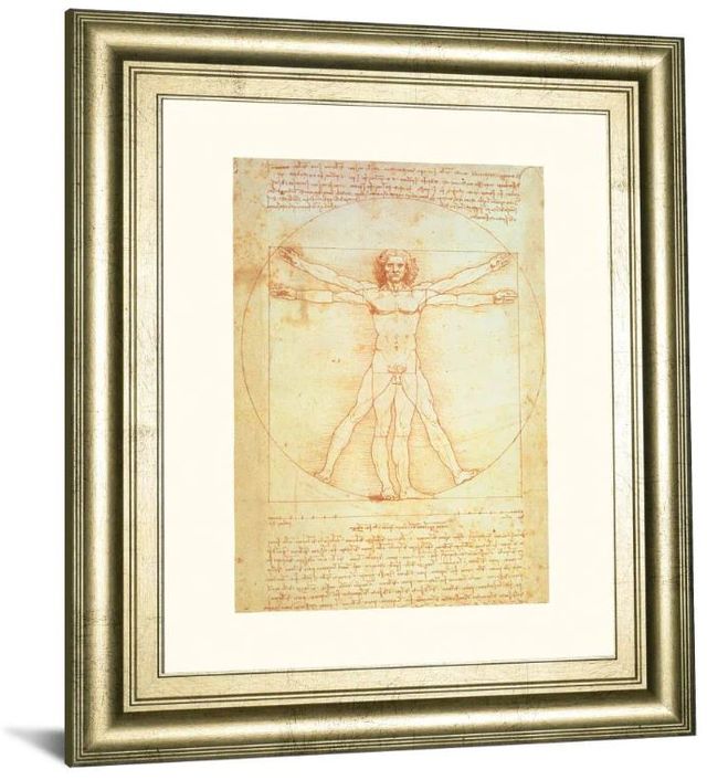 Classy Art Vituvian Man by Leonardo Da Vinci Wall Art-1