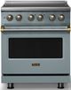 Viking® 5 Series 30" Novembery Sky Pro Style Induction Range with Brushed Brass Trim-0