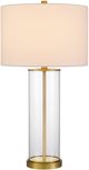 Cal® Lighting & Accessories Column Style 2-Piece Antique Brass Table Lamp Set-1