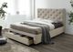 Furniture of America® Sybella Beige Eastern King Upholstered Panel Bed-1