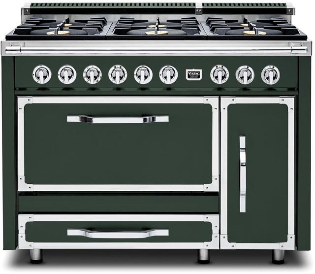 Viking® Tuscany 48" Blackforest Green Dual Fuel Pro-Style Dual Fuel Natural Gas Range-0