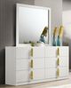 Furniture of America® Basildon 4-Piece White/Gold Queen Bedroom Set-5