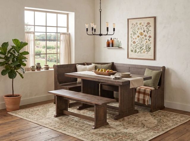 Sunny Designs™ Homestead 4-Piece Tobacco Leaf Breakfast Nook Set-1