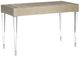 Caracole® Moment of Caracole Classic Soft Silver Leaf Vanity Table with Clarity Clear Base-2