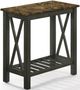 New Classic® Home Furnishings Eden Black Chairside Table with Espresso Top -0