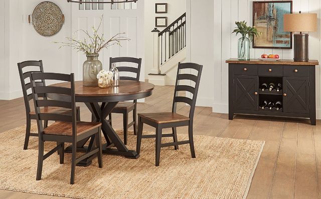 A-America® Stormy Ridge Chicory Dining Table with Slate Black Base-2
