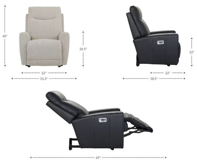 La-Z-Boy® Kodie Oyster Power Wall Recliner with Headrest and Lumbar-2