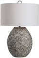 Uttermost® Cyprien Rustic Gray/Crackled Gloss White Table Lamp-0