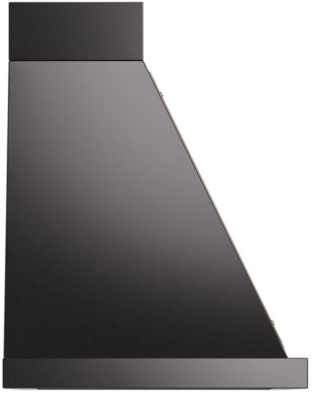 Ilve® Nostalgie II Noblesse 30" Glossy Black Wall Mounted Range Hood with Noblesse Frame-2