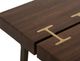 International Furniture Direct Walnut Reddish Brown Chairside Table with Black Base-5