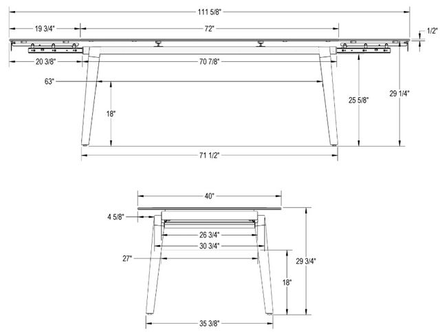 Amisco Customizable Amos 112" Rectangular Dining Table-2