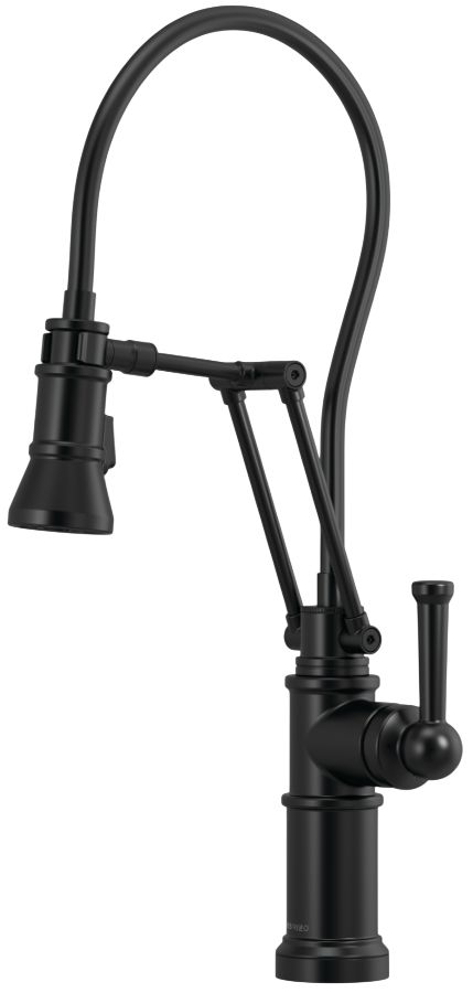 Brizo Artesso® Matte Black Single Handle Articulating Kitchen Faucet-0
