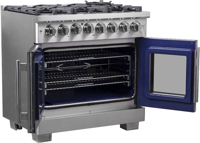FORNO® Capriasca 36" Stainless Steel Pro Style Dual Fuel Range-3