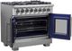 FORNO® Capriasca 36" Stainless Steel Pro Style Dual Fuel Range-3