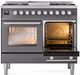 Ilve® Professional Plus II 40" Graphite Matte Pro Style Dual Fuel Range-3