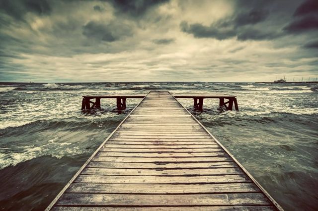 Classy Art Cloudy Pier Wall Art-0