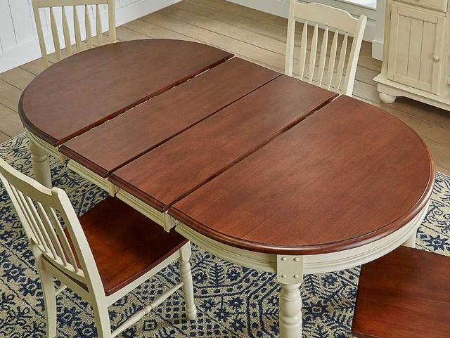 A-America® British Isles Merlot Extending Dining Table with Buttermilk Base-3