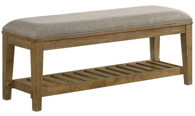 Intercon Andover Gray/Maple Upholstered Bench-0