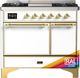 Ilve® Majestic III 40" Custom Pro Style Dual Fuel Natural Gas Range with Solid Door and Brass Trim-0