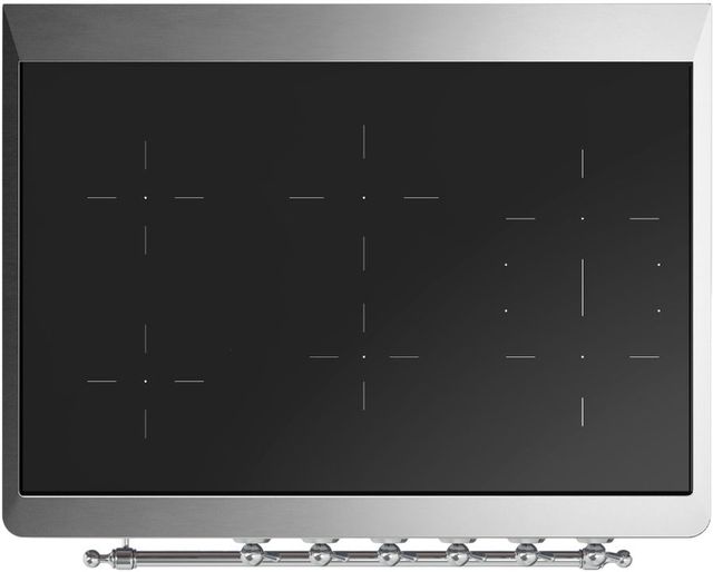 Ilve® Majestic III 36" Blue Gray Pro Style Induction Range with Triple Glass Door and Chrome Trim-2