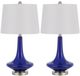 Cal® Lighting & Accessories Kleve 2-Piece Navy Blue/White Glass Table Lamp Set-0