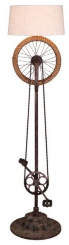 Home Trends & Design Vintage Brown Bicycle Floor Lamp-0