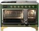 Ilve® Majestic III 48" Emerald Green Pro Style Dual Fuel Natural Gas Range with 5 Black Brass Burners and Brass Trim-1