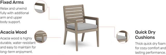 homestyles® Sustain Gray Outdoor Dining Arm Chair Pair-3