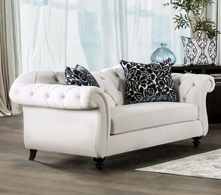 Furniture of America® Antoinette White Loveseat